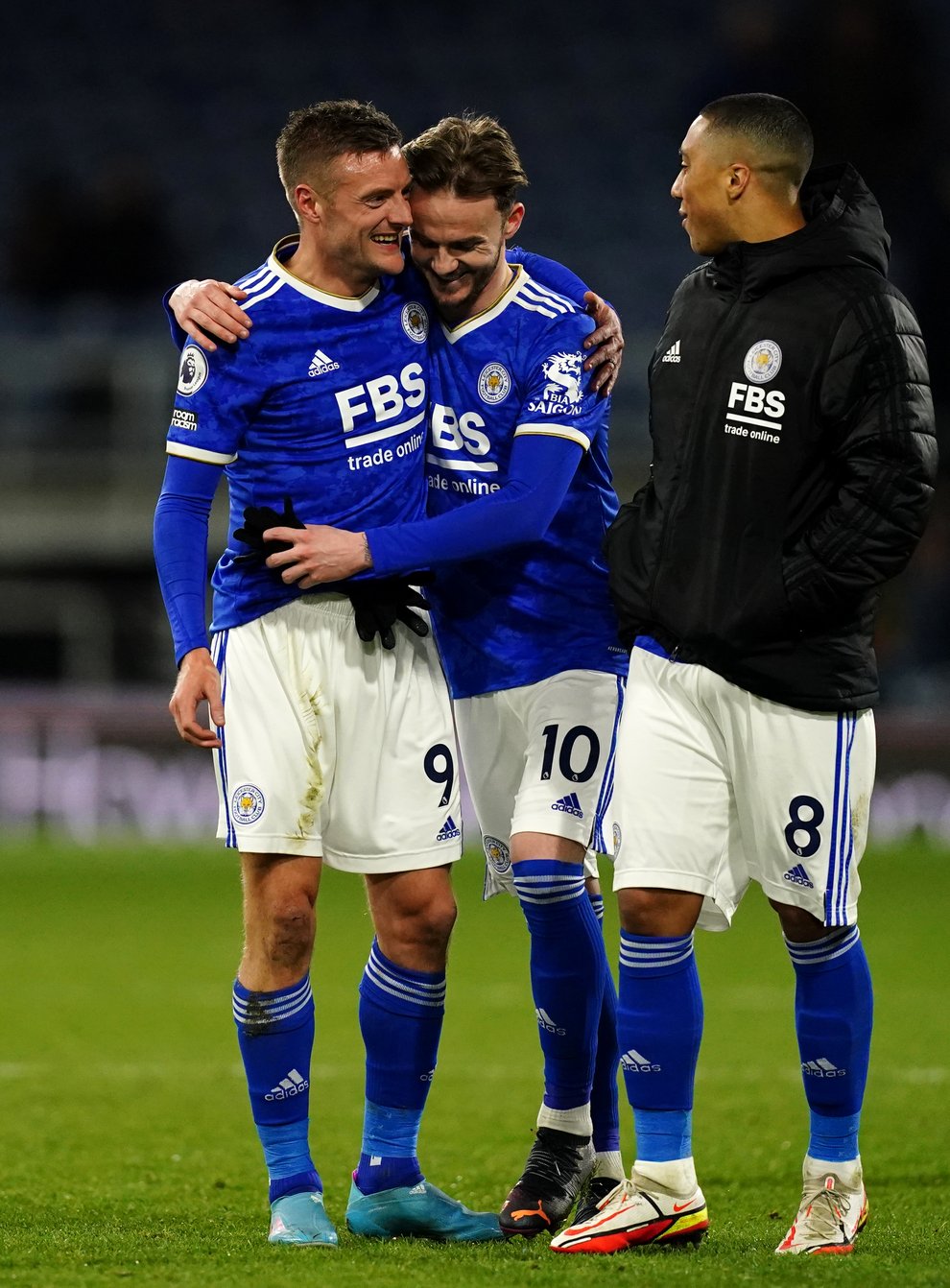 Jamie Vardy and James Maddison were on target for Leicester (Martin Rickett/PA)
