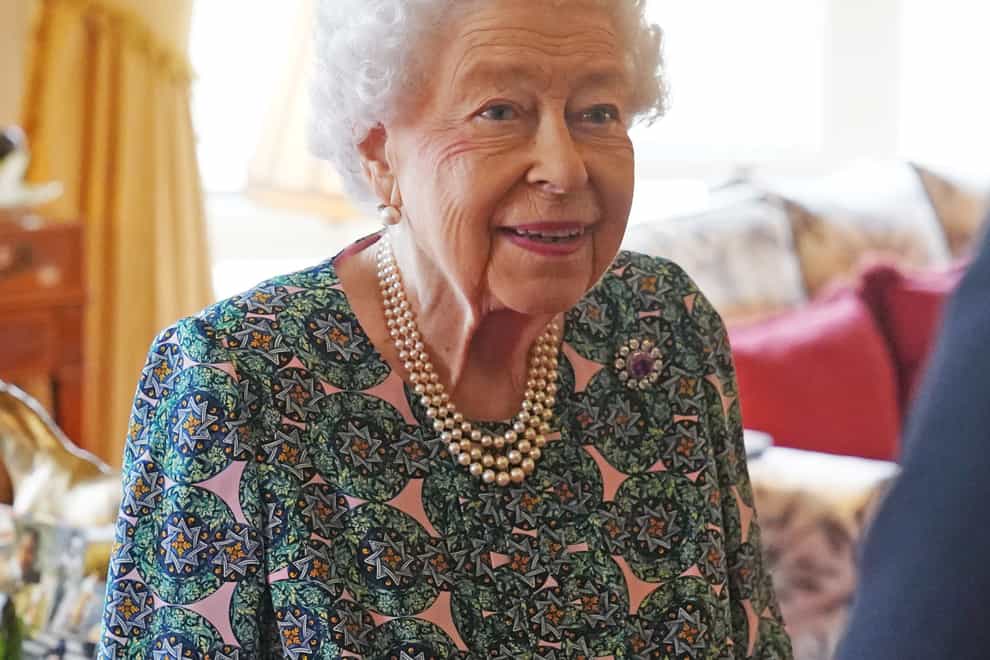 The Queen speaking during an audience at Windsor Castle, as national charities have said they will light community beacons to honour the Queen as part of her Platinum Jubilee celebrations in June (Steve Parsons/PA)