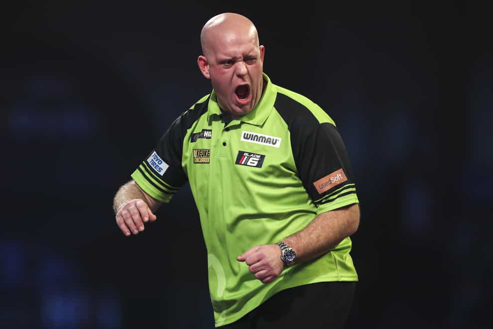 Michael Van Gerwen found his form to win the fourth round of the Premier League (Kieran Cleeves/PA)