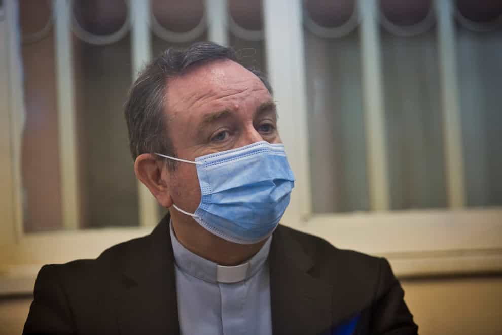 Bishop Gustavo Zanchetta sits in court (Javier Corbalan/AP)