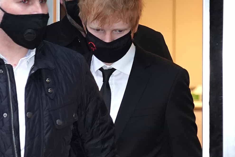 Ed Sheeran leaves the Rolls Building (Kirsty O’Connor/PA)