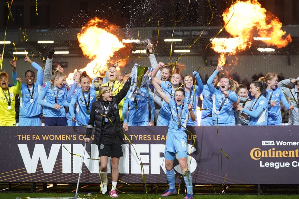 Manchester City beat Chelsea 3-1 to become Continental League Cup champions (Adam Davy/PA)