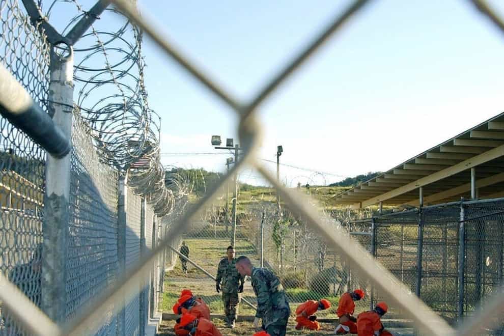 Detainees in a holding area at Guantanamo Bay (US Department of Defence/PA)