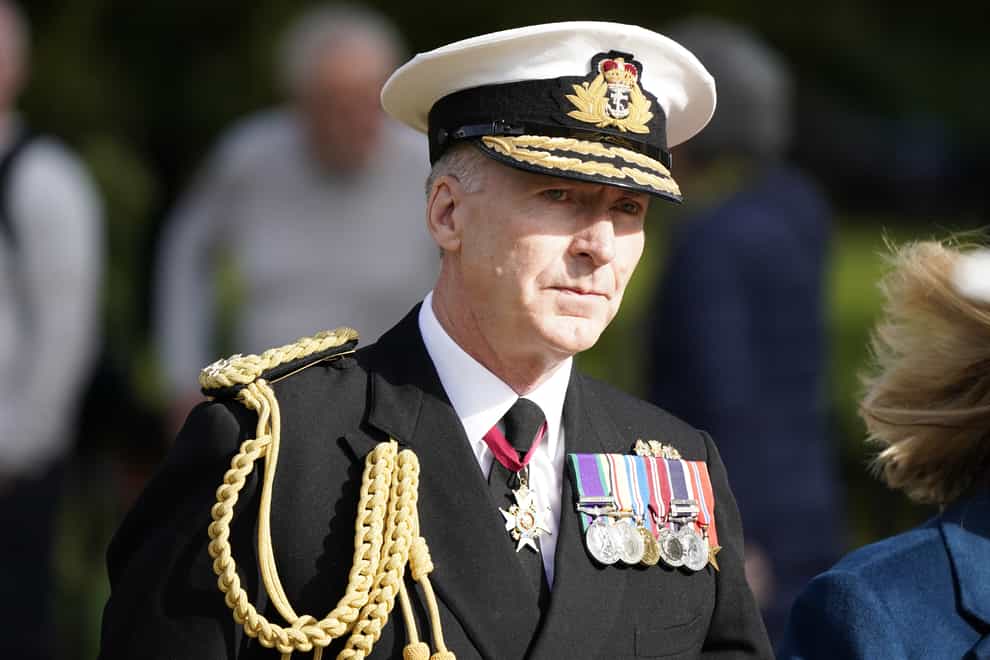 Admiral Sir Tony Radakin has said it would be ‘unlawful as well as unhelpful’ for Britons to go fight in Ukraine (Andrew Matthews/PA)