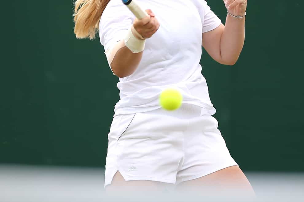 Sonay Kartal in action in the Wimbledon junior tournament in 2019 (Steven Paston/PA)
