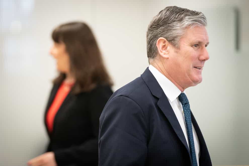 Sir Keir Starmer and shadow chancellor Rachel Reeves during a visit to King’s College London where they met female entrepreneurs ahead of international Women’s Day (Stefan Rousseau/PA)