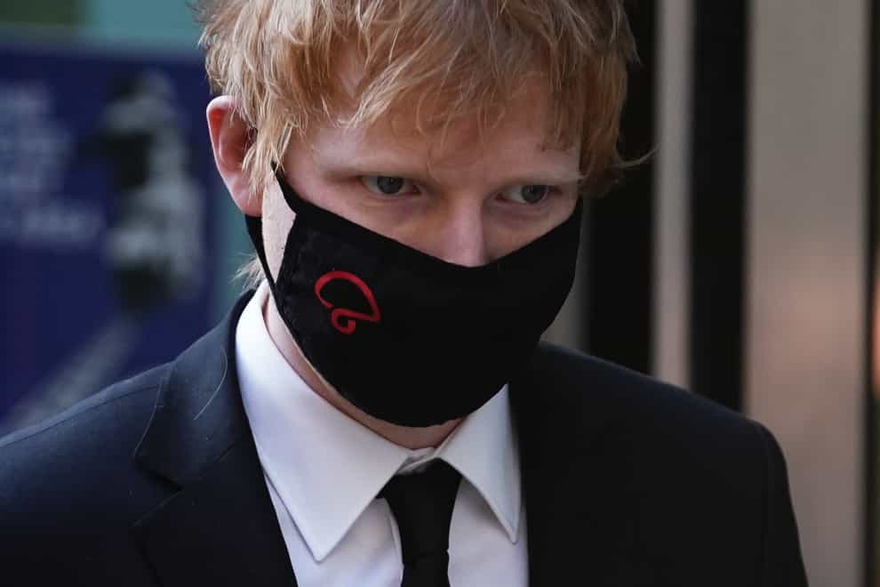 Ed Sheeran outside the High Court in central London (Aaron Chown/PA)