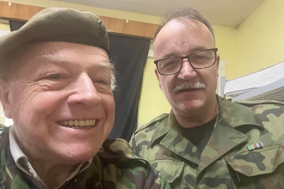 Ian Cunningham (left) with Martin Podpora a former Polish paratrooper (Ian Cunningham/PA)
