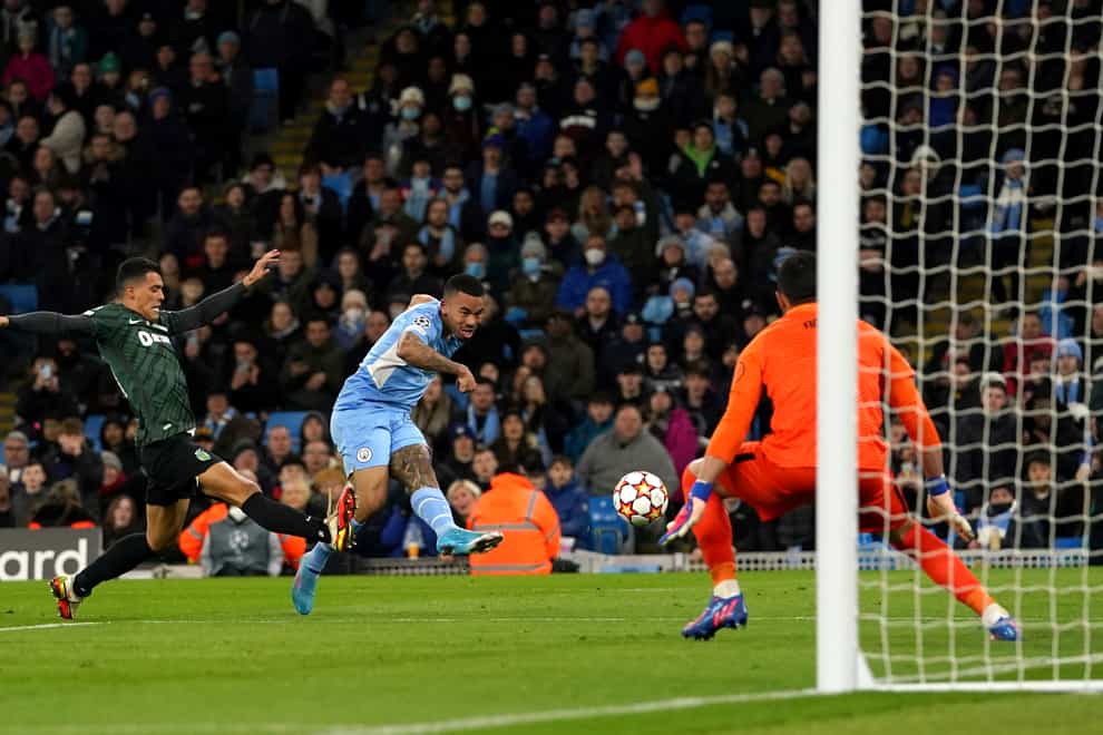 Manchester City’s Gabriel Jesus saw his effort disallowed after a VAR review (Martin Rickett/PA)