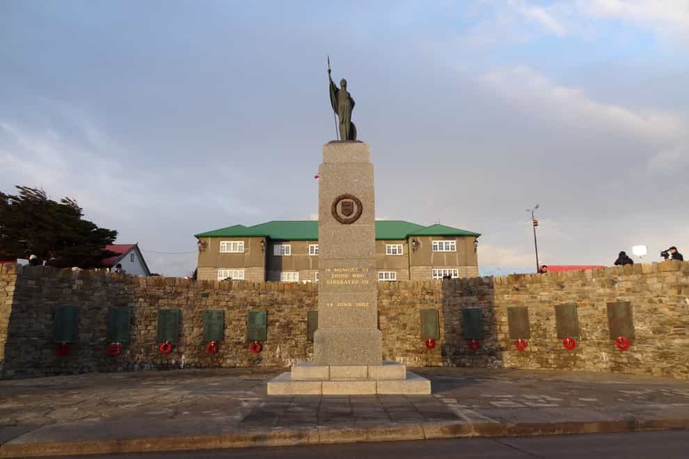 The Liberation monument in Stanley, Falkland Islands (Emma Hallett/PA)