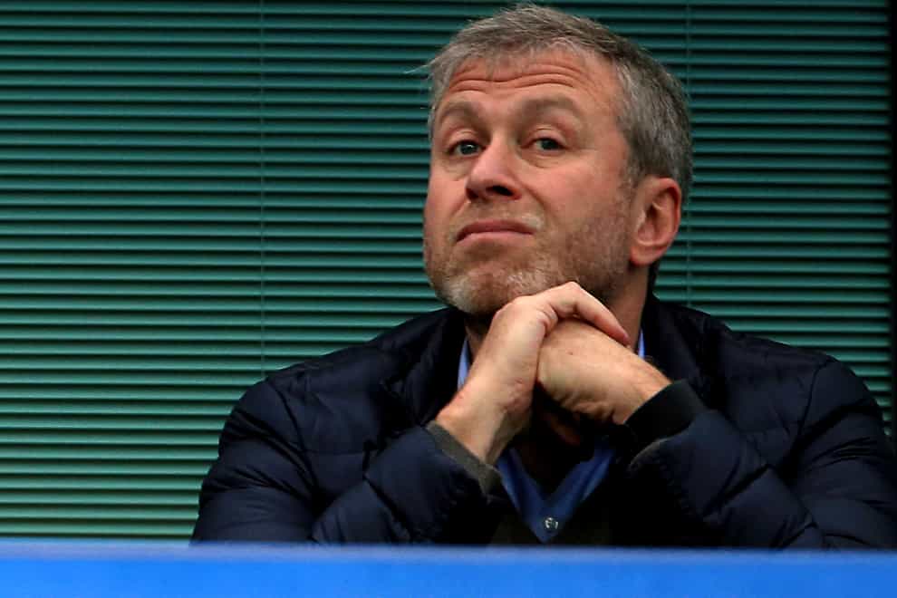 Roman Abramovich will not be able to travel to the UK and can have his assets seized as part of sanctions placed on the Chelsea FC owner (Adam Davy/PA)