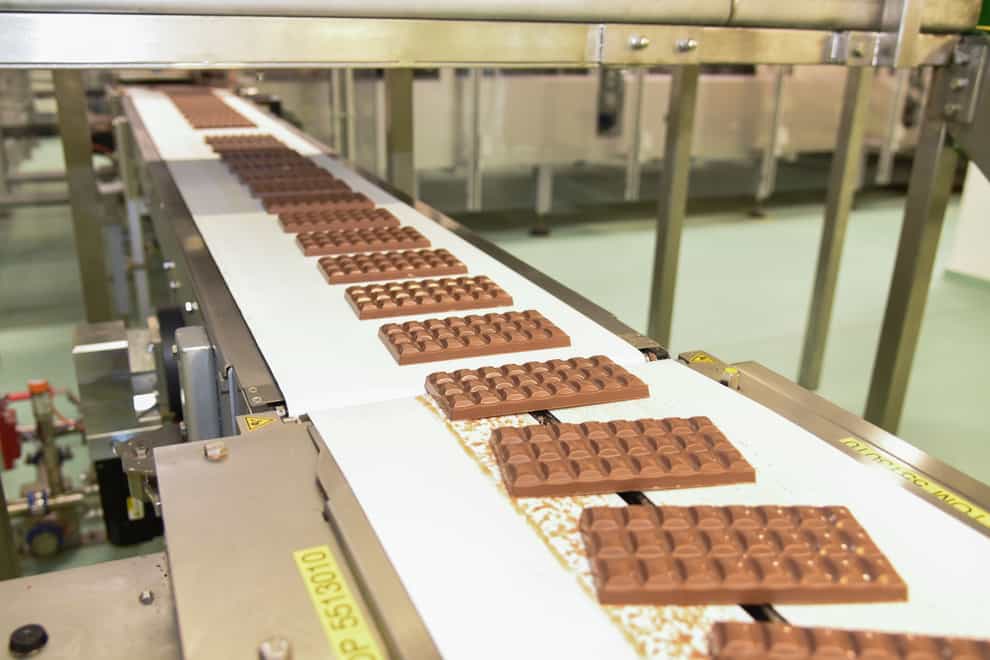Chocolate being made in the Bournville factory. Owner Mondelez is “scaling back” its Russian business (Marie Hill/PA)