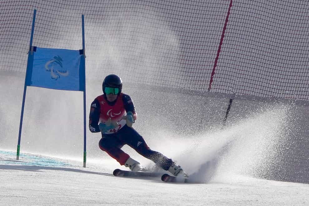 Great Britain’s James Whitley finished sixth in the men’s giant slalom, standing event in Beijing (Andy Wong/AP)