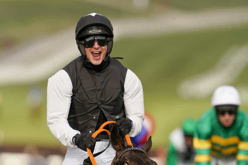 Danny Mullins after winning the Stayers’ Hurdle aboard Flooring Porter (Alan Crowhurst/PA)