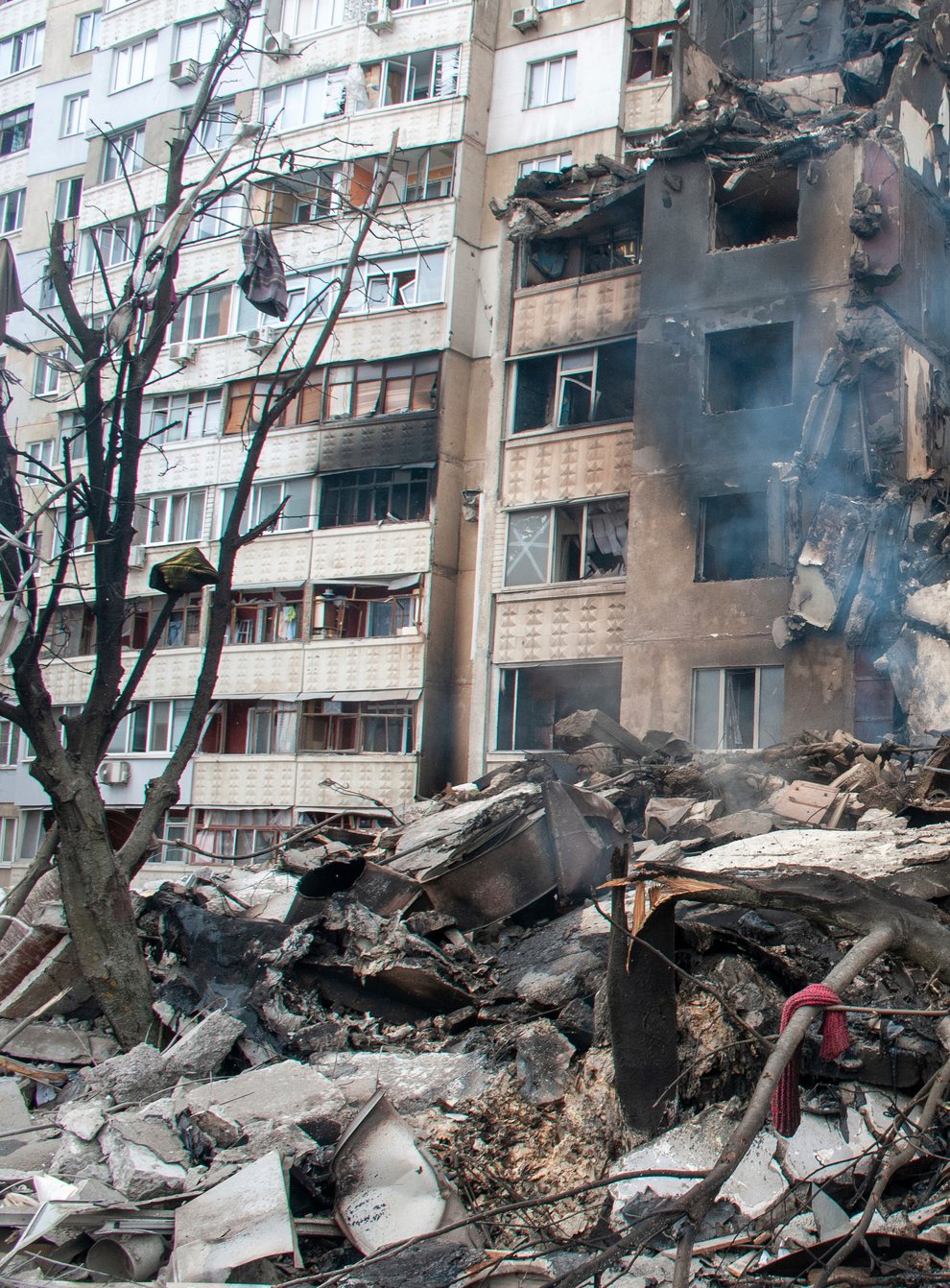 A damaged building in Kharkiv, Ukraine (Andrew Marienko/AP)