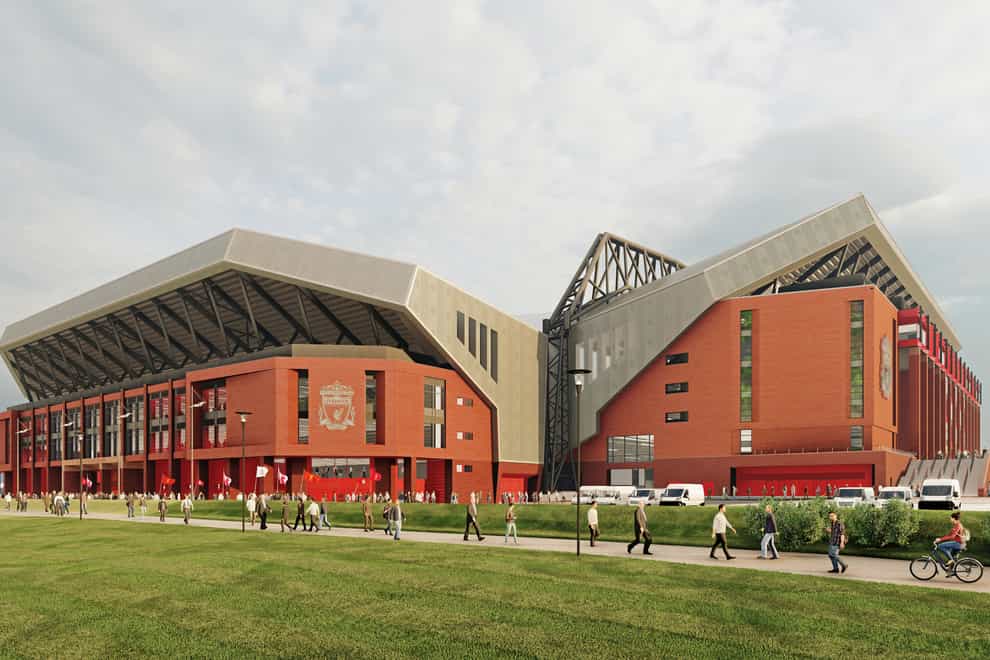 Liverpool’s redevelopment of the Anfield Road End is on scheduled and on budget (Credit: PA)