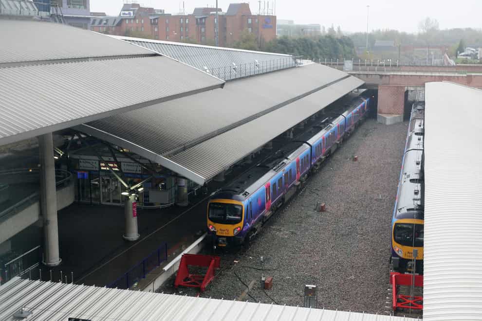 General view of Manchester Airport train station (Dave Thompson/PA)