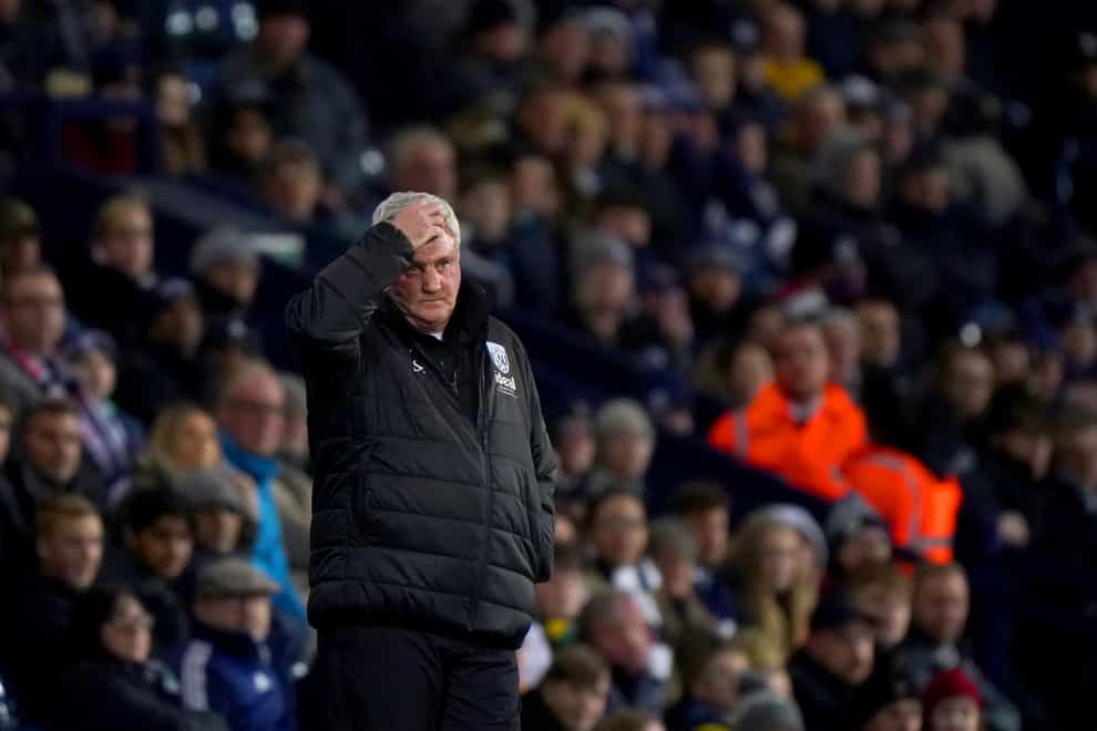 West Bromwich Albion manager Steve Bruce reacts during the Sky Bet Championship match at The Hawthorns, West Bromwich. Picture date: Friday March 11, 2022.