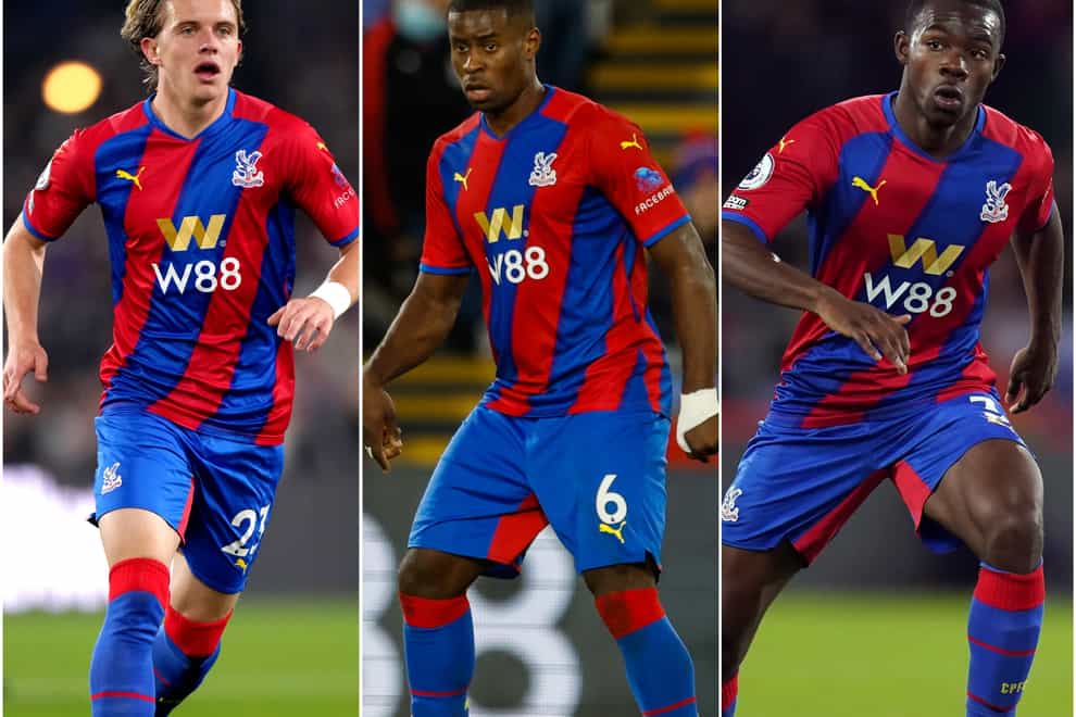 Crystal Palace trio Conor Gallagher, Marc Guehi and Tyrick Mitchell are hopeful of being in the next England squad (John Walton/Steven Paston/Adam Davy/PA)