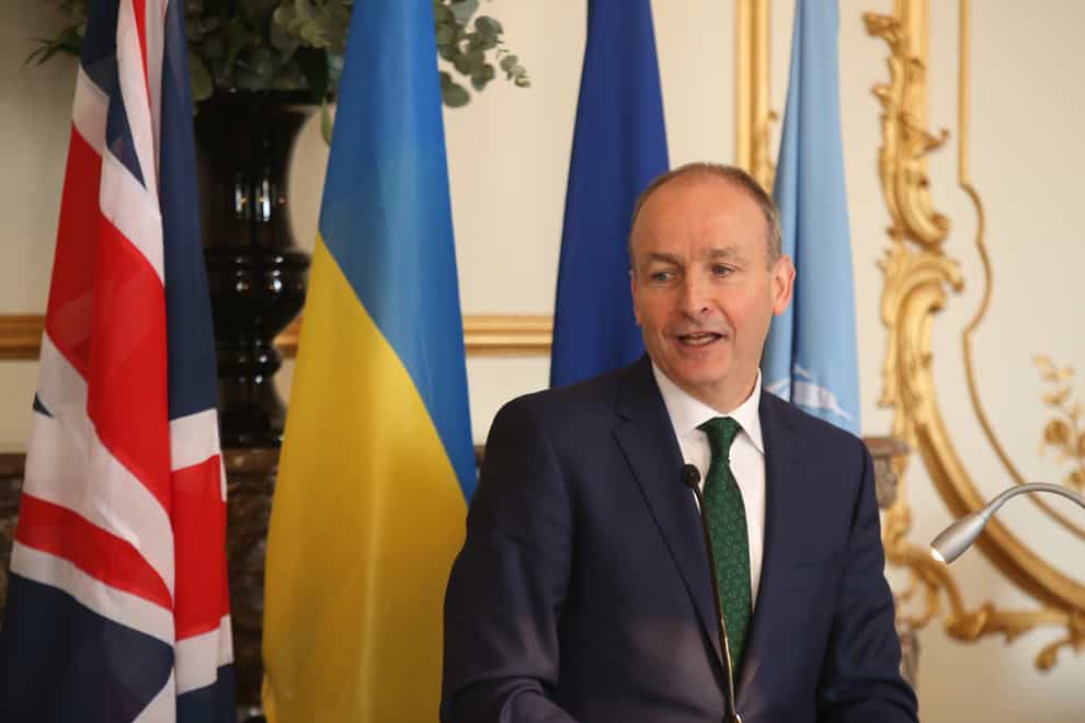 Taoiseach Micheal Martin at the Embassy of Ireland in London during his visit to the UK (James Manning/PA)