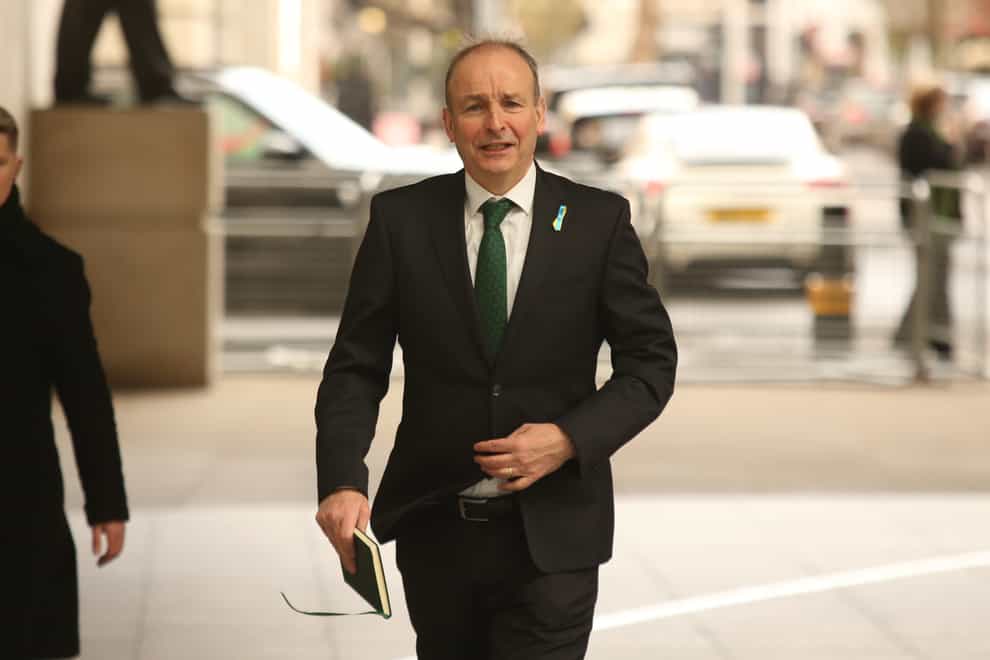 Taoiseach Micheal Martin arrives at BBC Broadcasting House in London (James Manning/PA)