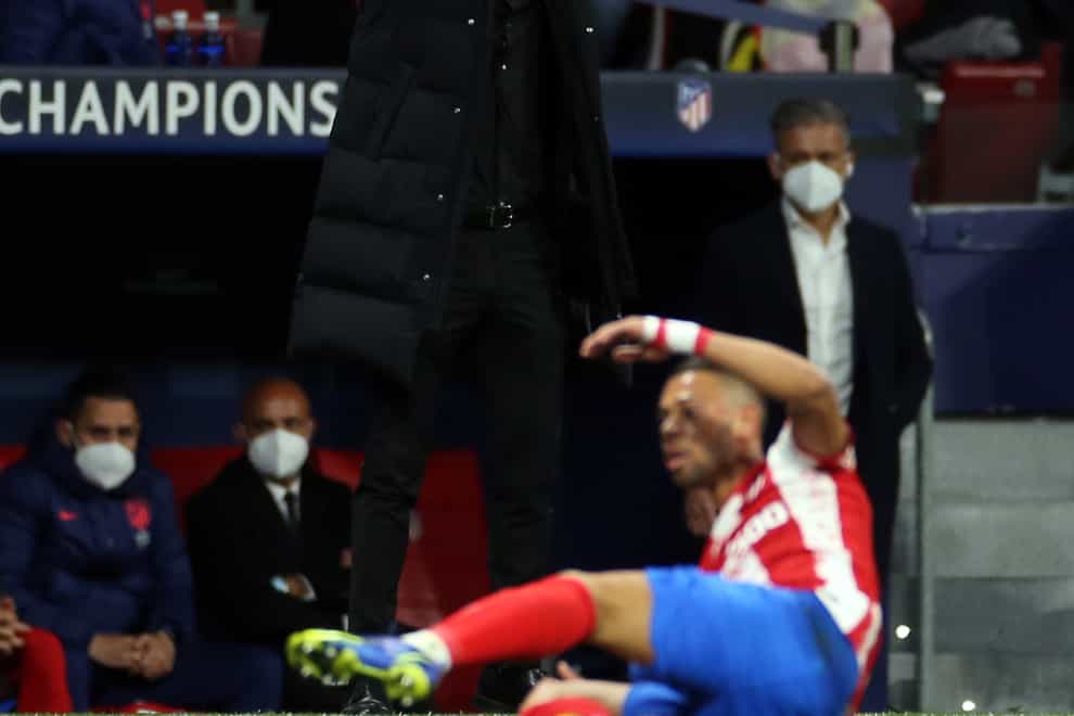 Diego Simeone takes Atletico Madrid to Old Trafford on Tuesday (Isabel Infantes/PA)