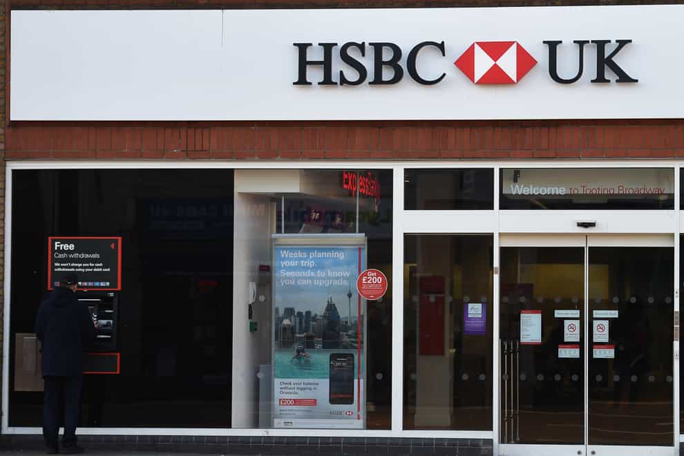 HSBC has said it will shut 69 bank branches as it continues to cut site numbers due to customers switching to online banking (Charlotte Ball/PA)