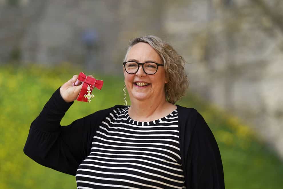 Sara Rowbotham was presented with her MBE by the Princess Royal at Windsor Castle (Steve Parsons/PA)