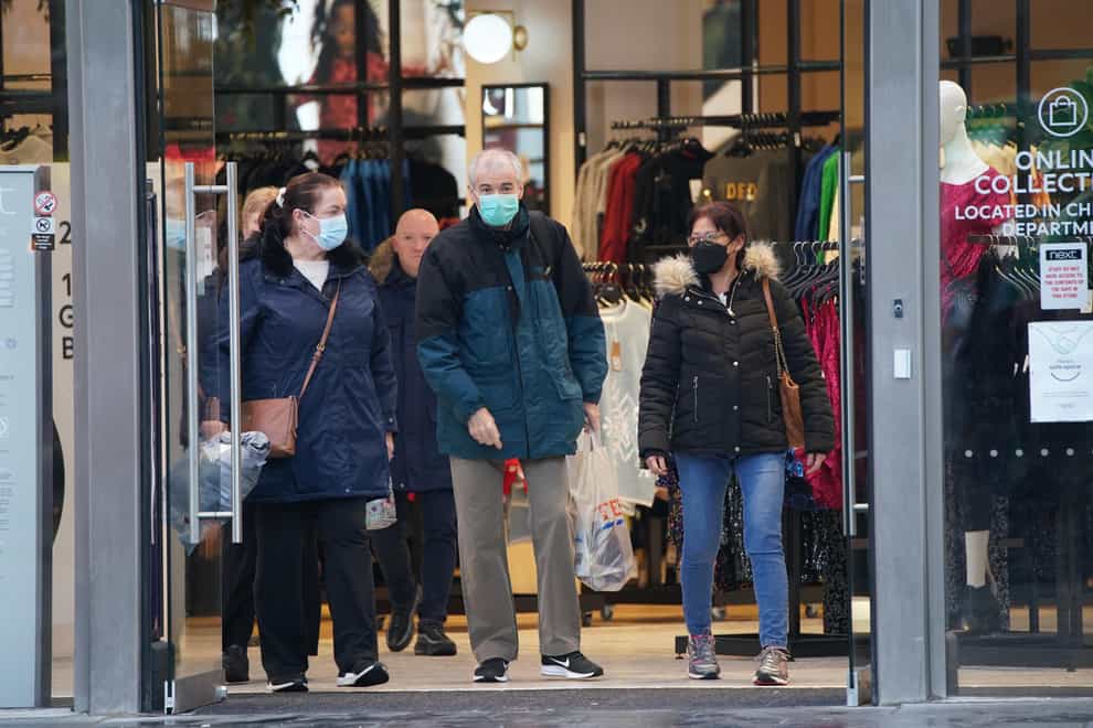Shoppers wearing face masks in Liverpool (Peter Byrne/PA)