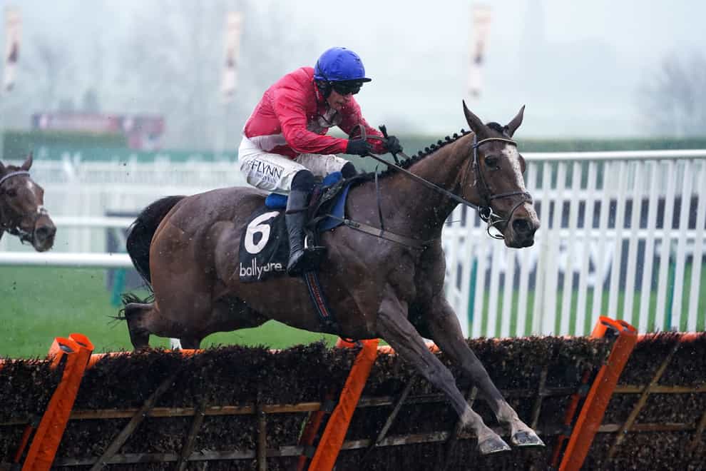 Sir Gerhard ridden by Paul Townend on their way to winning the Ballymore Novices’ Hurdle (Mike Egerton/PA)