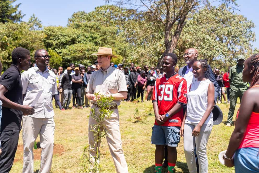 The Earl of Wessex planted a tree in Kenya in honour of the Queen’s Jubilee (The Duke of Edinburgh’s International Award/PA)
