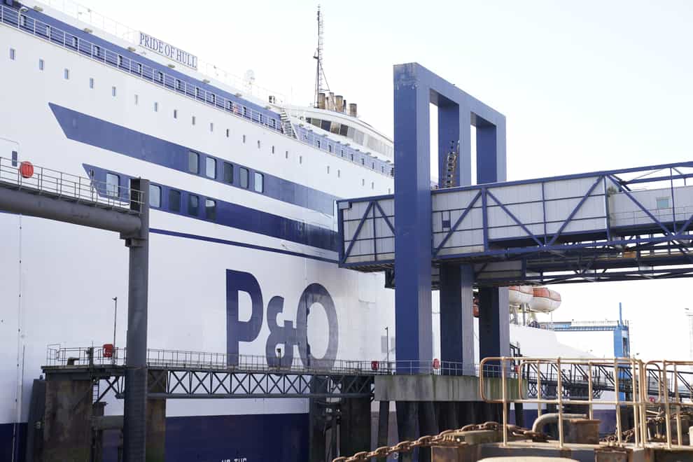 P&O Ferries vessels are currently tied up and all sailings have been cancelled for the next few days (PA)