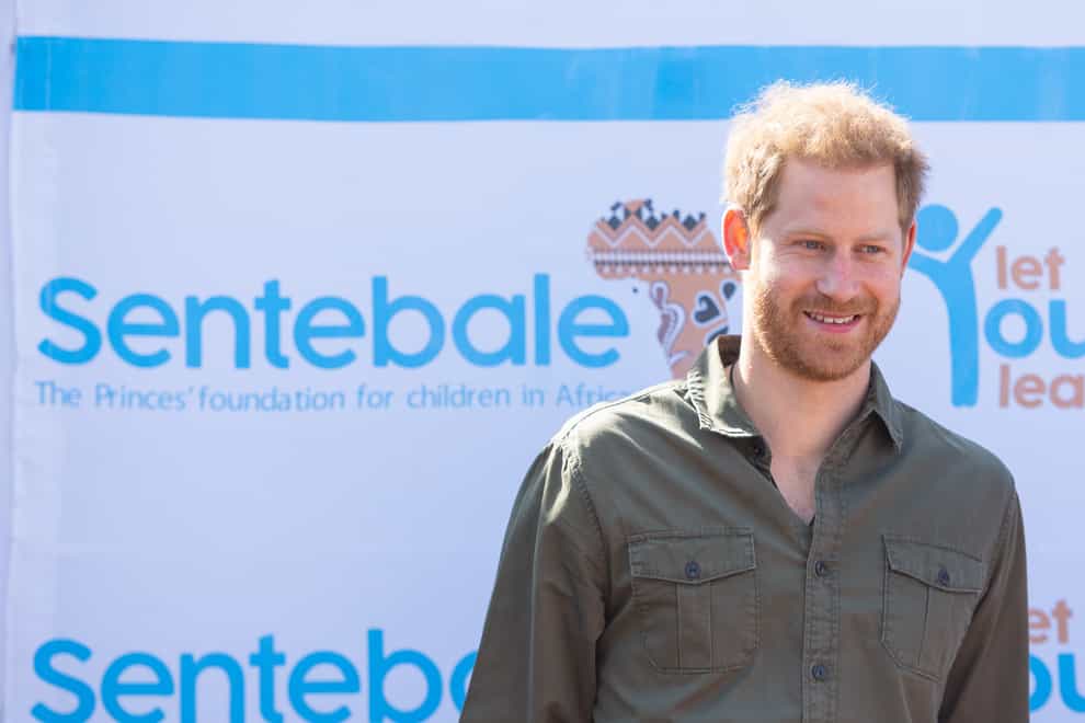 The Duke of Sussex during a visit to the Kasane Health Post, run by the Sentebale charity, in Kasane, Botswana (Dominic Lipinski/PA)