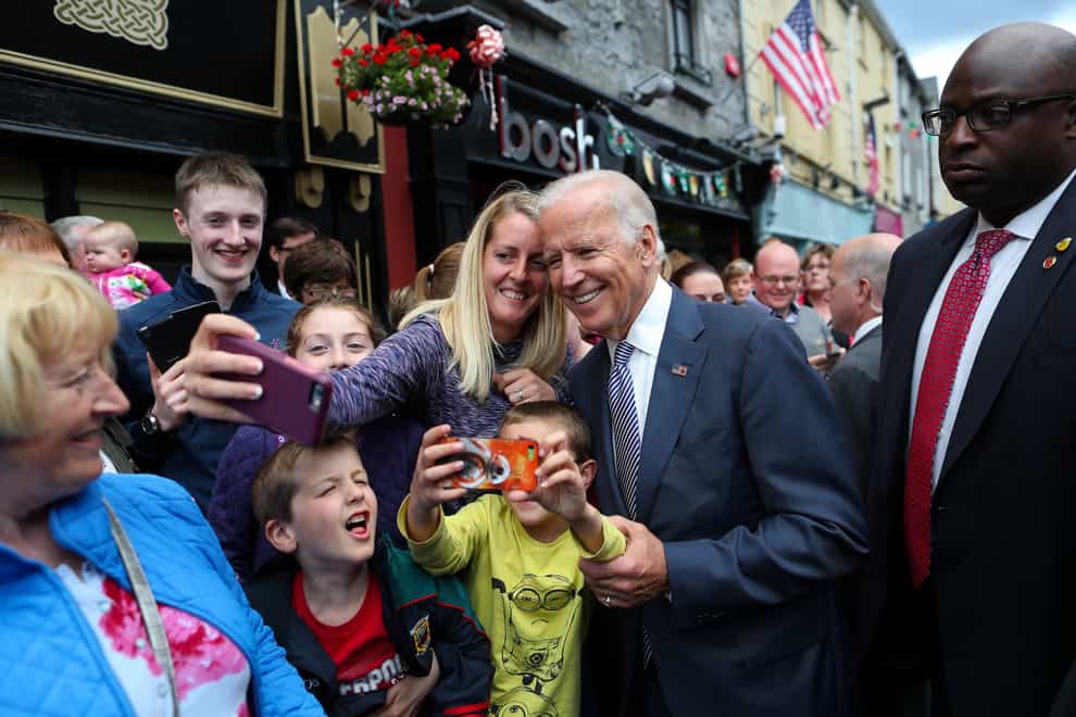 Joe Biden, centre, visited Ireland while vice president (Maxwell’s Photography/PA)