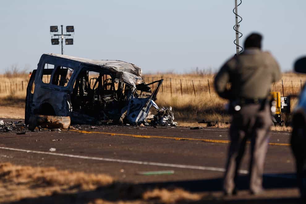 Nine people died in the crash (Eli Hartman/Odessa American via AP)