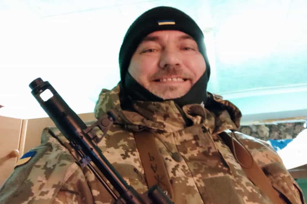 Andrii Zharikov’s teacher father has joined the territorial army to defend Kyiv from the Russian invaders (family handout/PA)