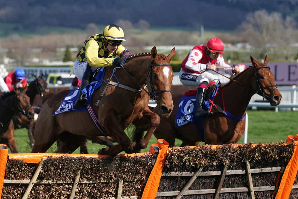 State Man and Paul Townend (left) power up the Cheltenham hill to land the County Hurdle (Mike Egerton/PA)