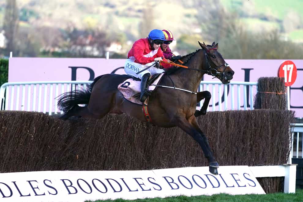 A Plus Tard and Rachael Blackmore on their way to winning the Boodles Cheltenham Gold Cup Chase (Mike Egerton/PA)