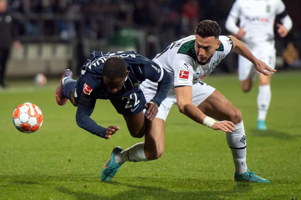 The match between Bochum and Borussia Monchengladbach was stopped with around 20 minutes to go (Bernd Thissen/AP).