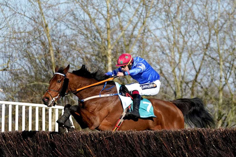 Screaming Colours ridden by jockey Conor Orr on their way to winning the Boulton Group Midlands Grand National at Uttoxeter Racecourse, Staffordshire. Picture date: Saturday March 19, 2022.