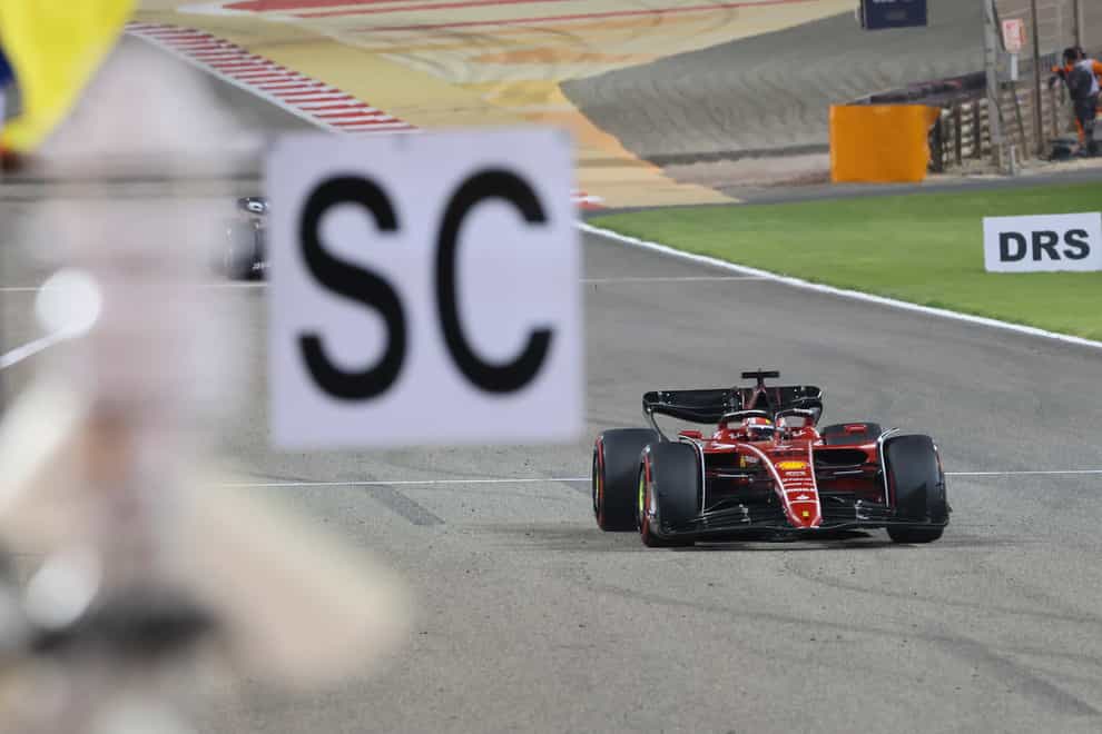 Ferrari driver Charles Leclerc takes victory at the Bahrain Grand Prix (Giuseppe Cacace/AP).