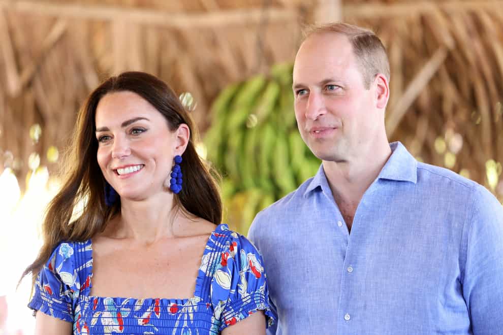 The Duke and Duchess of Cambridge attending the Festival of Garifuna Culture in Hopkins, a small village on the coast which is considered the cultural centre of the Garifuna community in Belize, during their tour of the Caribbean on behalf of the Queen to mark her Platinum Jubilee. Picture date: Sunday March 20, 2022.