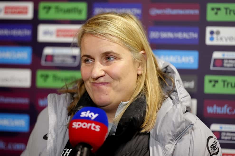 Emma Hayes’ Chelsea will travel to Arsenal for the Women’s FA Cup semi-finals (John Walton/PA)