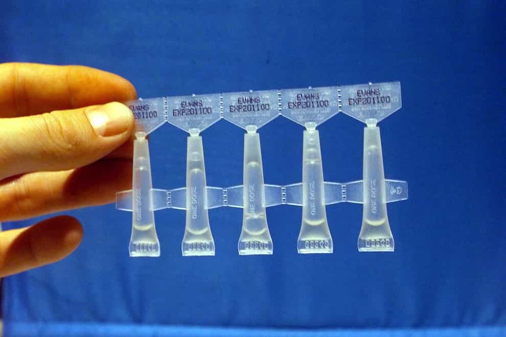 A sample of polio vaccine (Andrew Stuart/PA)