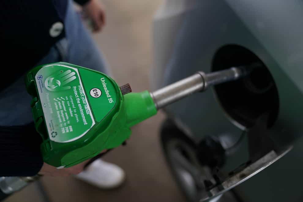 Fuel duty is currently levied at 57.95p per litre (Joe Giddens/PA)