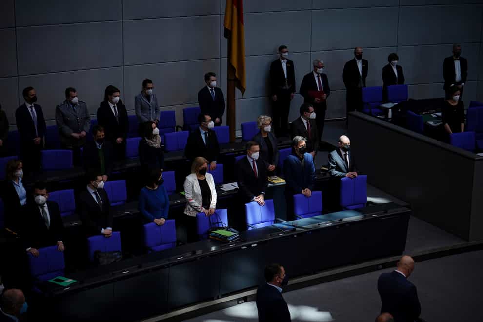 The German parliament Bundestag commemorates Boris Romanschenko (dpa via AP)