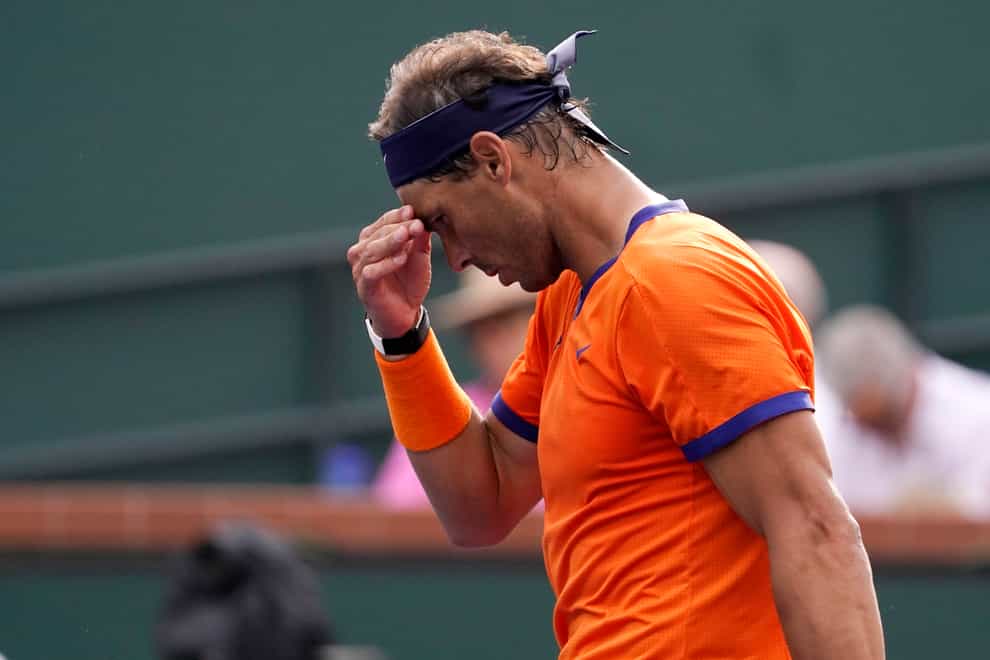 Rafael Nadal has suffered a major setback after his brilliant start to the season (Mark J Terrill/AP)