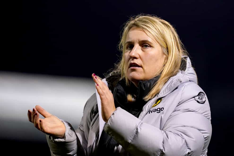 Emma Hayes says Chelsea have to win all of their remaining WSL games this season to win the title (John Walton/PA)