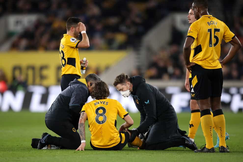 Ruben Neves will be out until May with a knee injury (Isaac Parkin/PA)