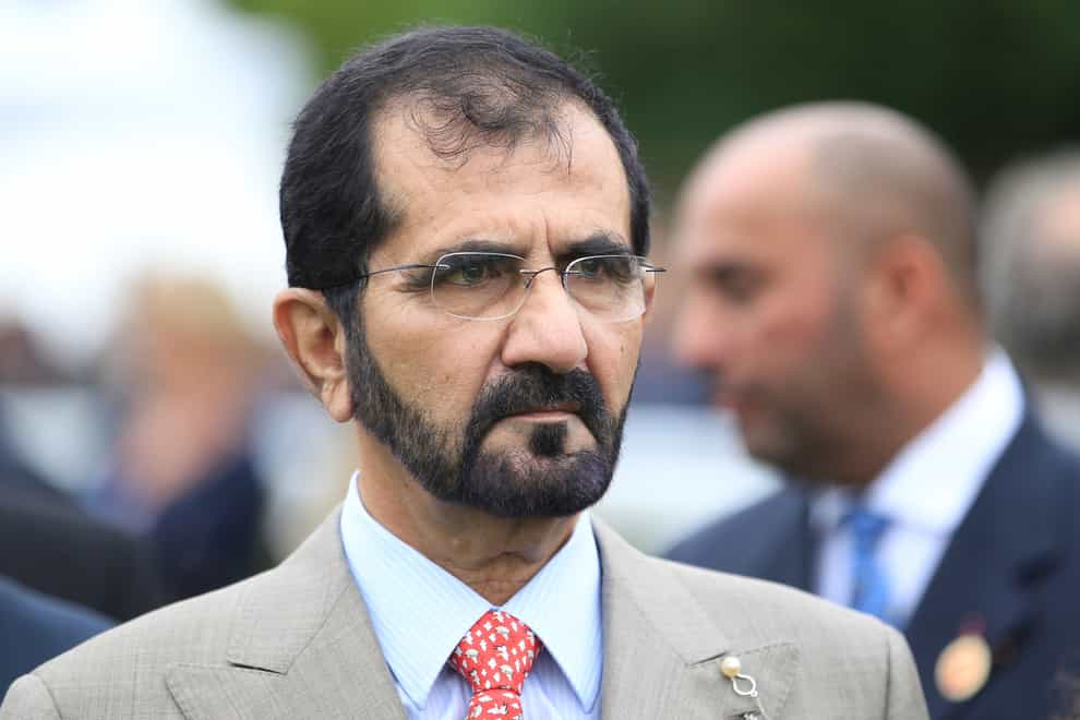 Owner Sheikh Mohammed bin Rashed al-Maktoum during day two of Glorious Goodwood at Goodwood Racecourse, Chichester.